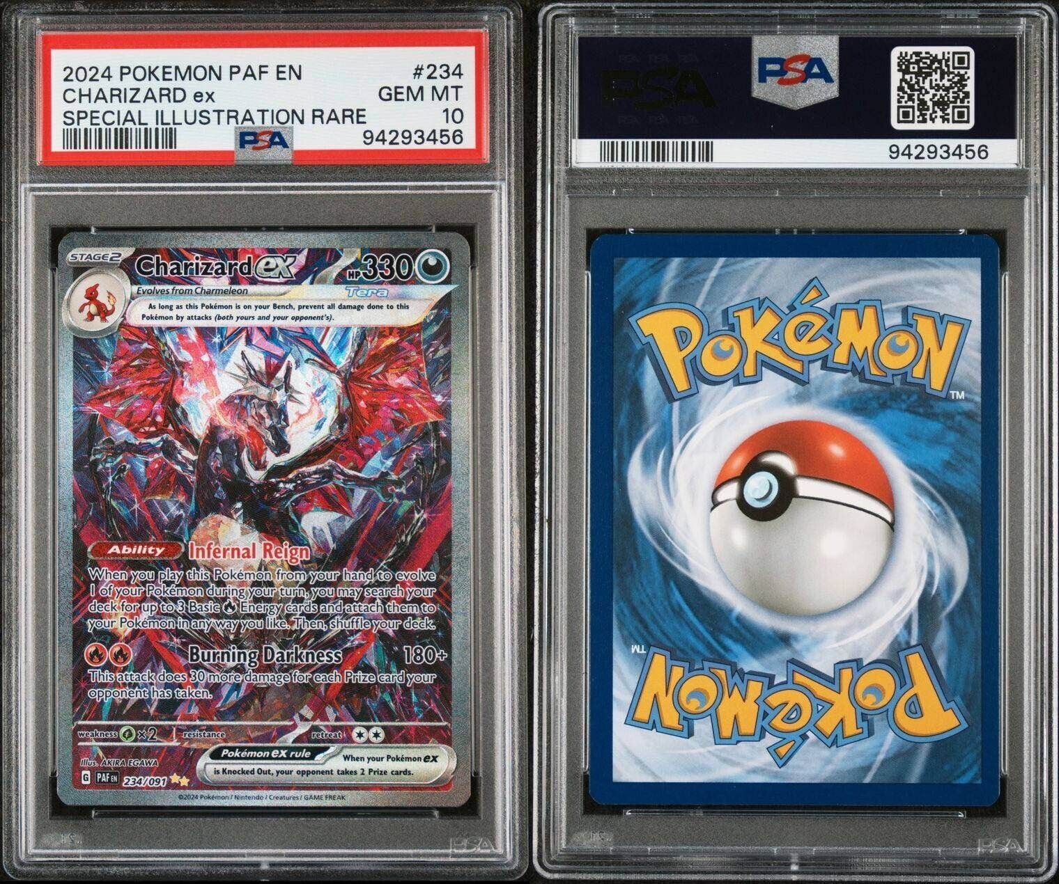 Pokemon Charizard ex 234/091 PSA 10 Gem Mint Paldean Fates SIR Secret Rare FA