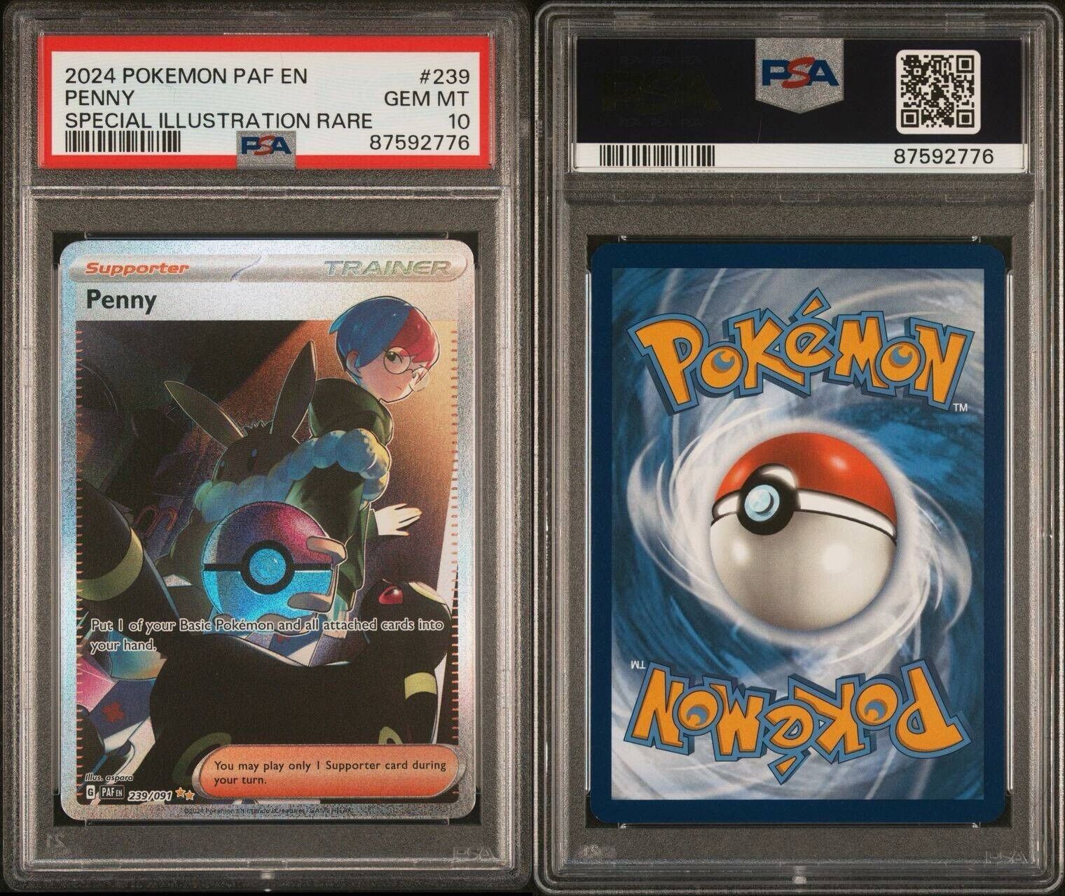 Pokemon Penny 239/091 PSA 10 Gem Mint Paldean Fates Special Illustration Rare