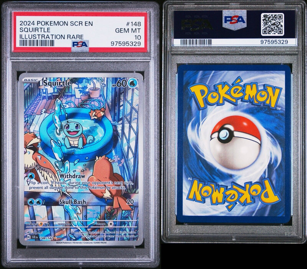 Pokemon Squirtle 148/142 PSA 10 Gem Mint SV Stellar Crown Illustration Rare FA