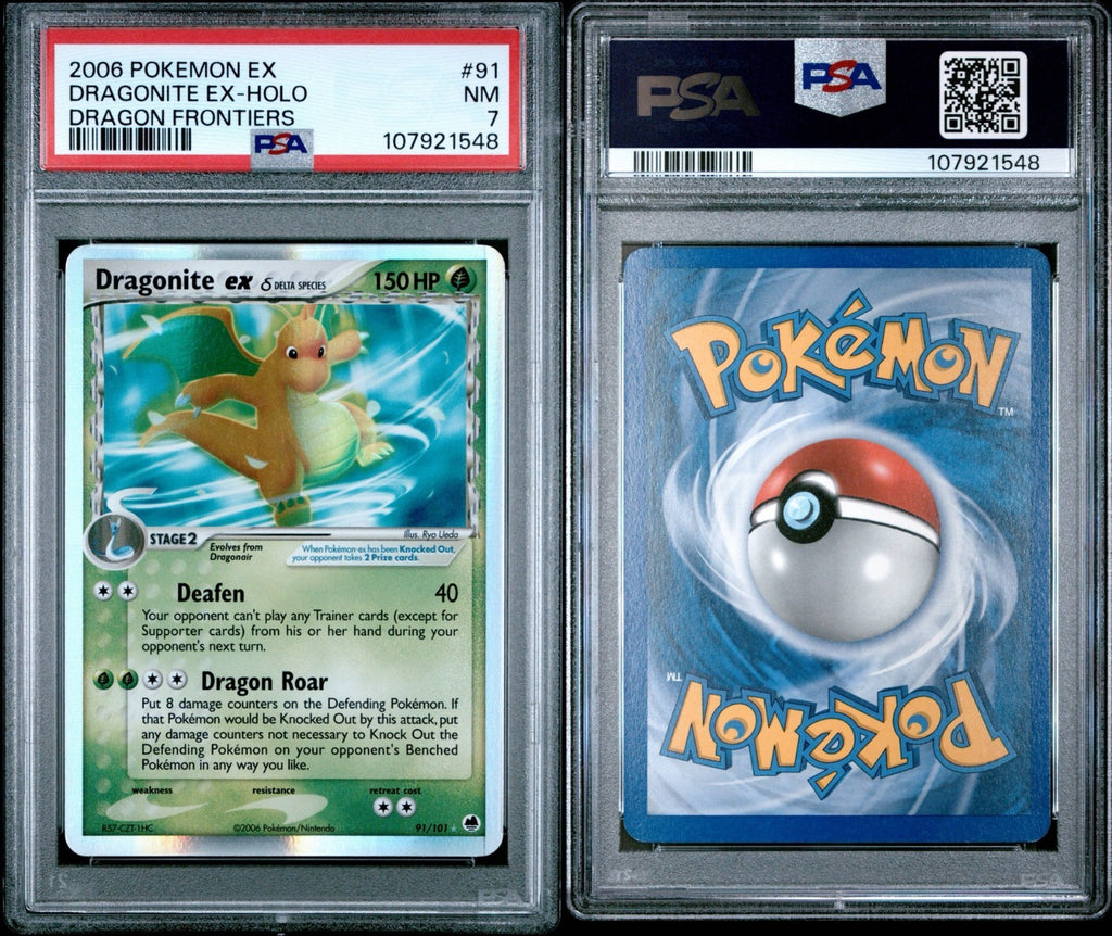 Pokemon Dragonite ex 91/101 PSA 7 NM Dragon Frontiers Holo Delta Species 2006