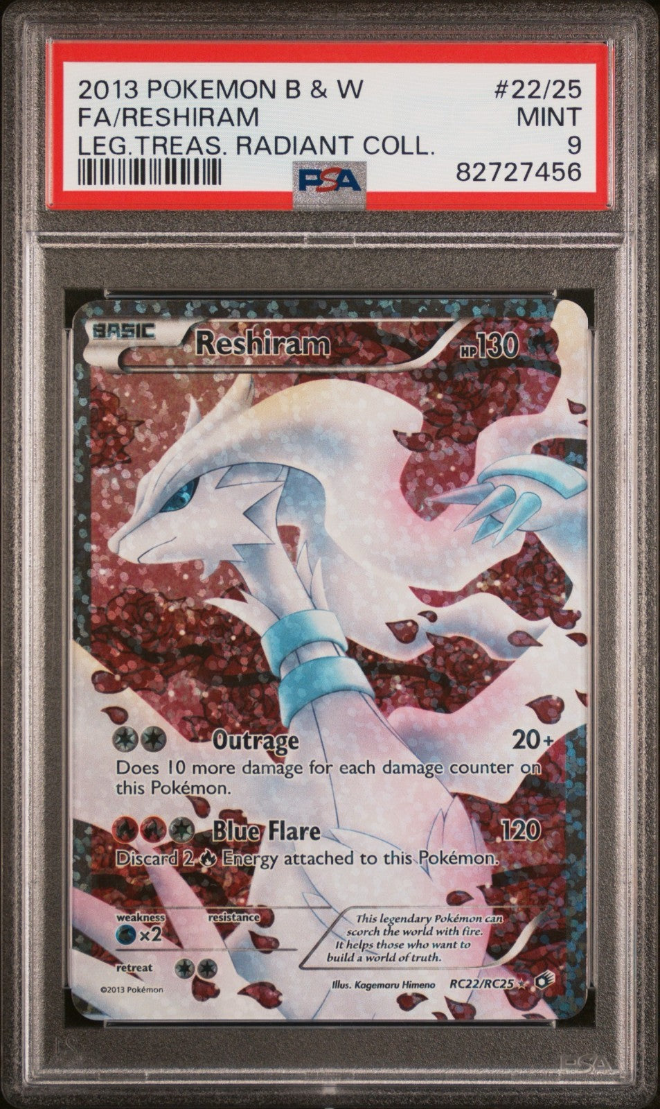 Pokemon Reshiram RC22/RC25 PSA 9 Mint BW Legendary Treasures Radiant Coll. FA