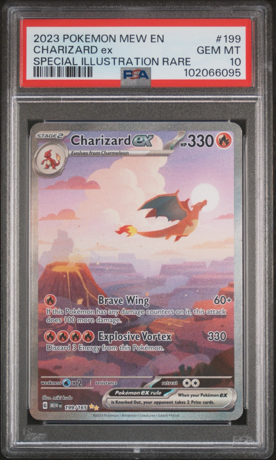 Pokemon Charizard ex 199/165 PSA 10 S&V 151 Special Illustration Rare 2023