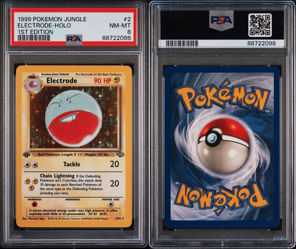 Pokemon Electrode 2/64 PSA 8 NM-MT Jungle 1st Edition Holo Rare 1999 WOTC