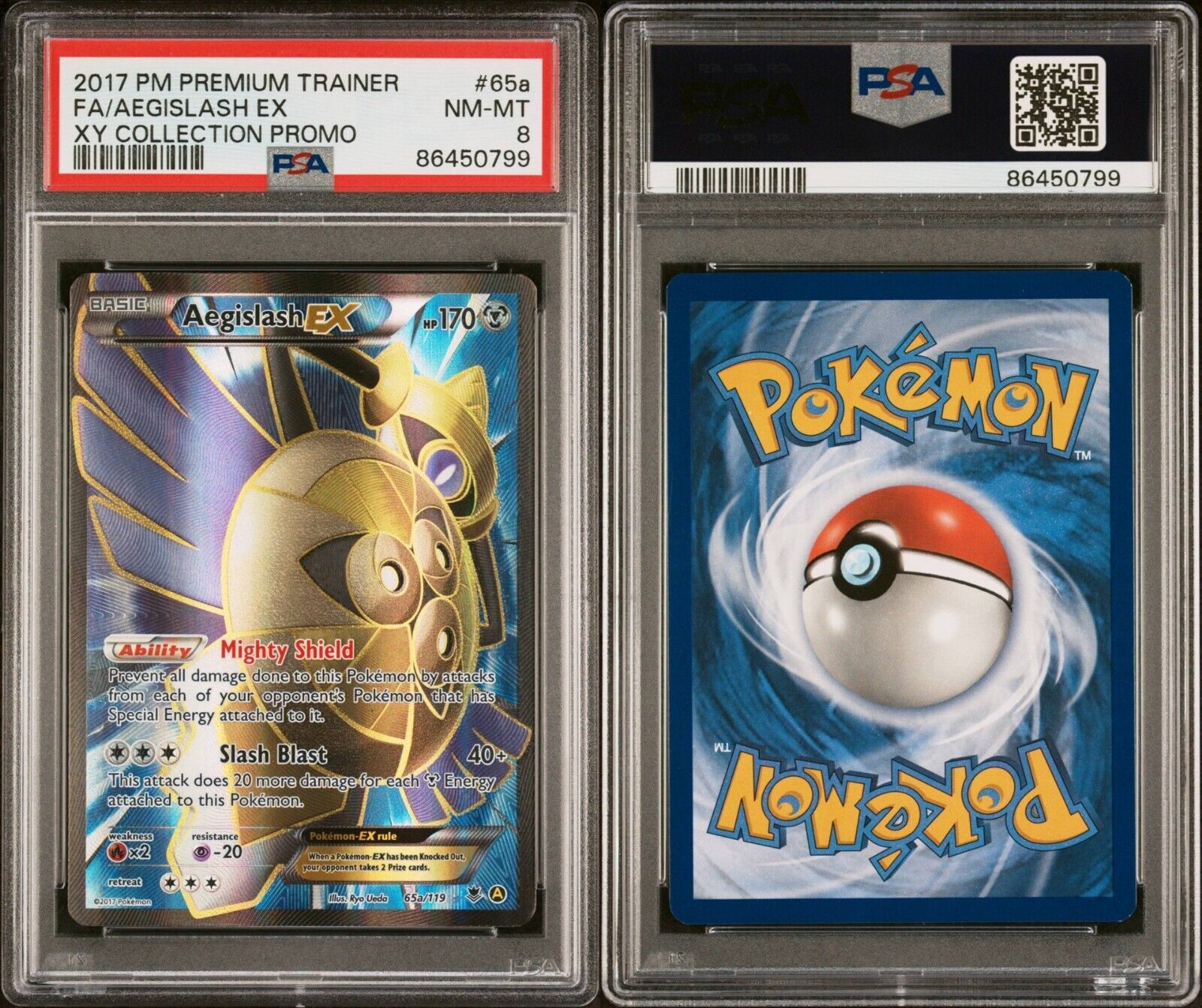 Pokemon Aegislash EX 65a/119 PSA 8 NM-MT XY Premium Trainer Collection Promo FA