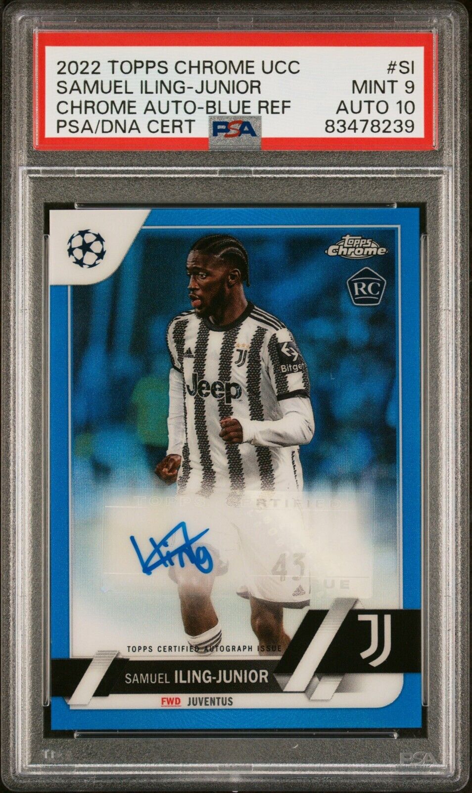 Topps Chrome Samuel Iling-Junior Auto /150 PSA 9 Mint UCC Juventus RC