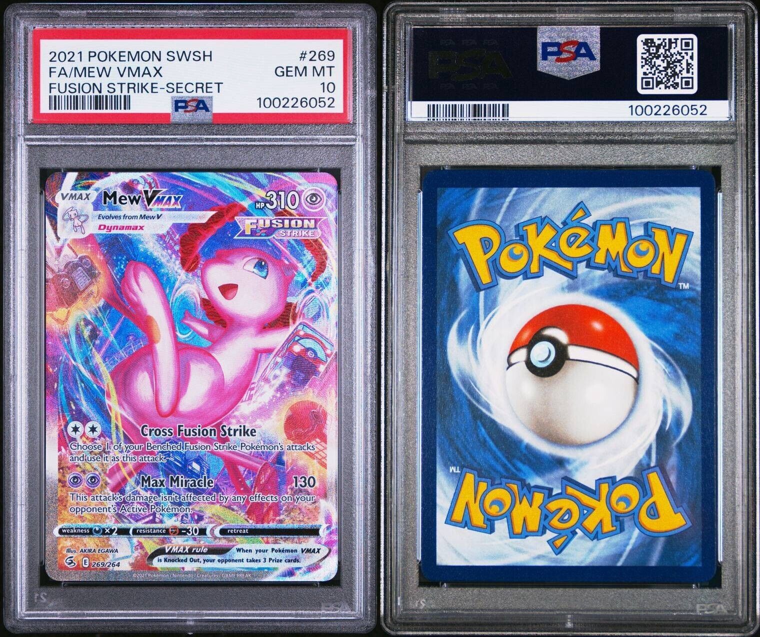 Pokemon Mew VMAX 269/264 PSA 10 Gem Mint Fusion Strike Alternate Art Secret FA