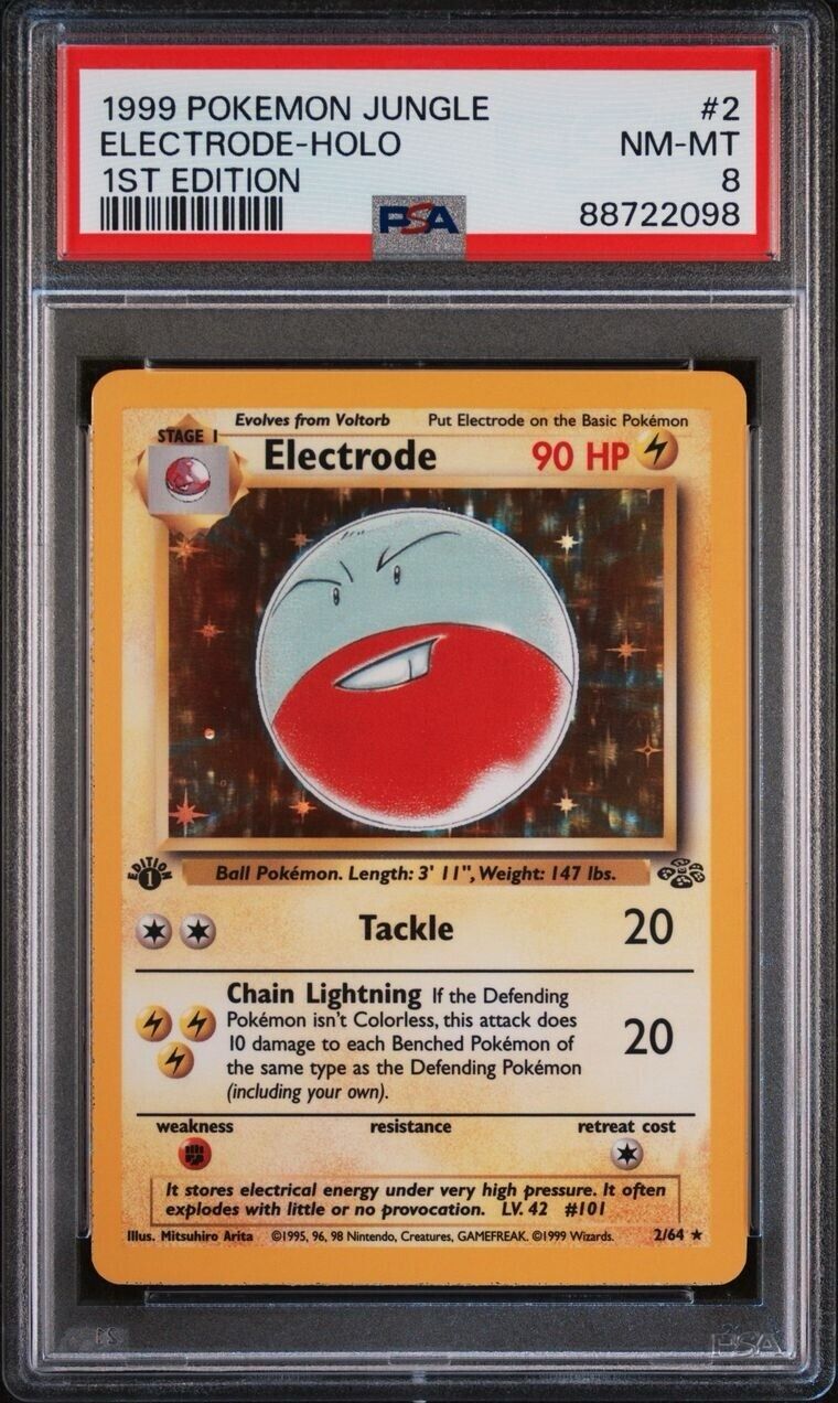 Pokemon Electrode 2/64 PSA 8 NM-MT Jungle 1st Edition Holo Rare 1999 WOTC