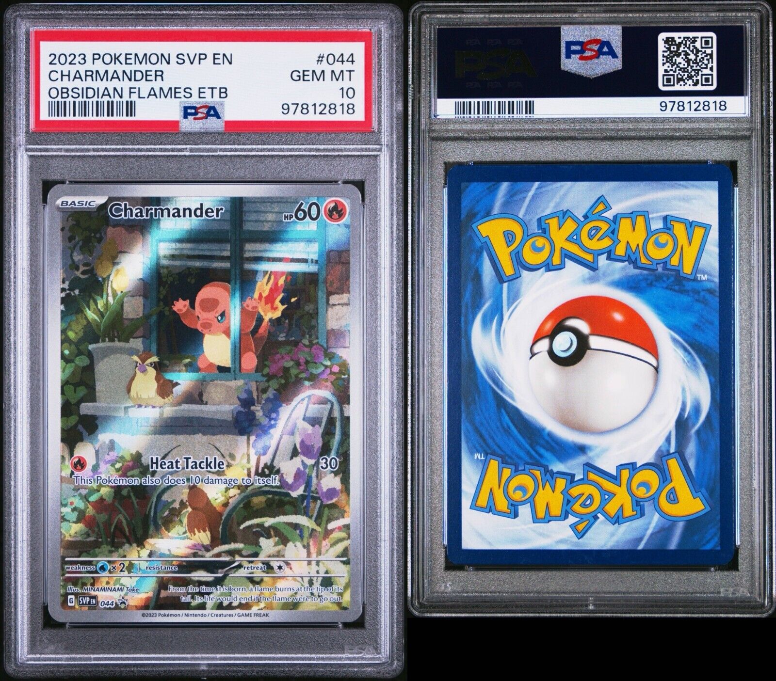 Pokemon Charmander 044 SVP PSA 10 Gem Mint SV Obsidian Flames ETB Promo IR FA