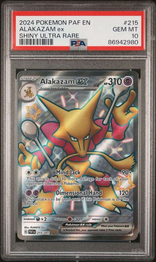 Pokemon Alakazam 215/091 PSA 10 Gem Mint Paldean Fates Shiny Ultra Rare Full Art