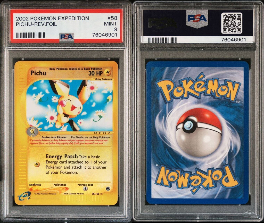 Pokemon Pichu 58/165 PSA 9 Mint Expedition E Series Reverse Holo Foil