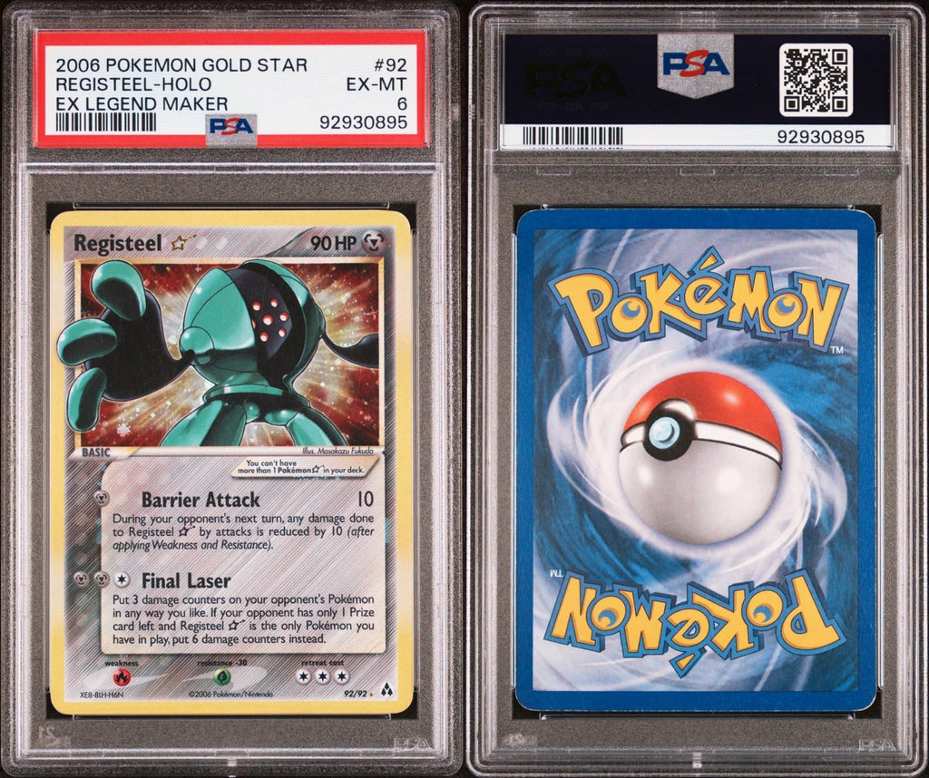 Pokemon Registeel Gold Star 92/92 PSA 6 EX-MT EX Legend Maker Holo Rare 2006