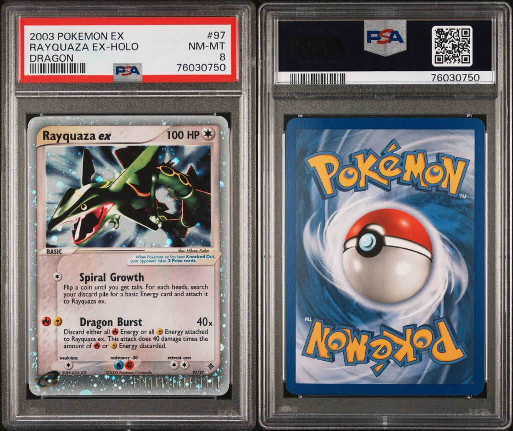 Pokemon Rayquaza ex 97/97 PSA 8 NM-MT EX Dragon Holo Rare E-series 2003
