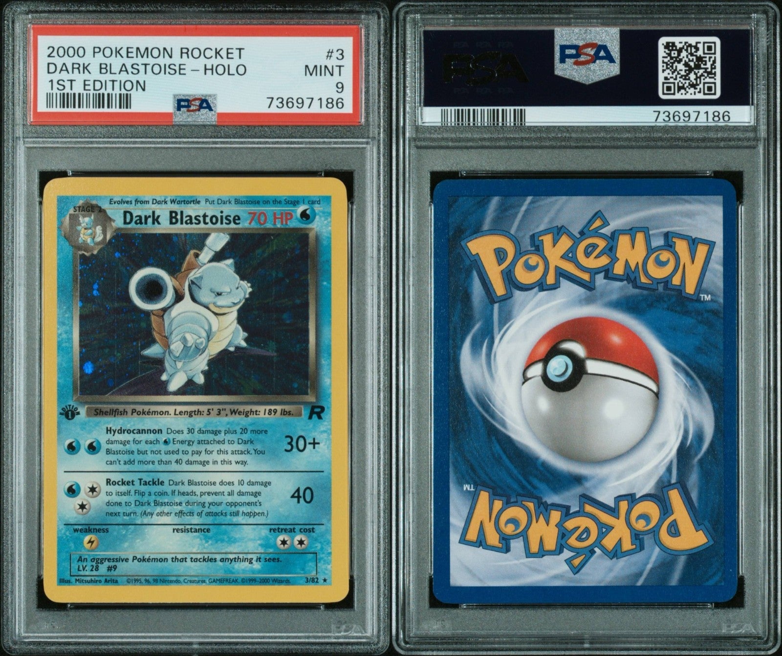 Pokemon Dark Blastoise 3/82 PSA 9 Mint Team Rocket Holo Rare 1st Edition 2000