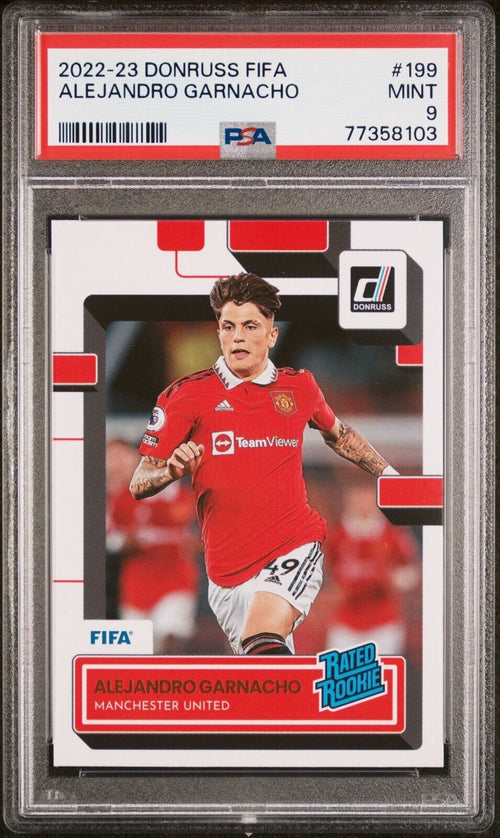 Panini Donruss FIFA Alejandro Garnacho #199 PSA 9 Mint Manchester United Rookie