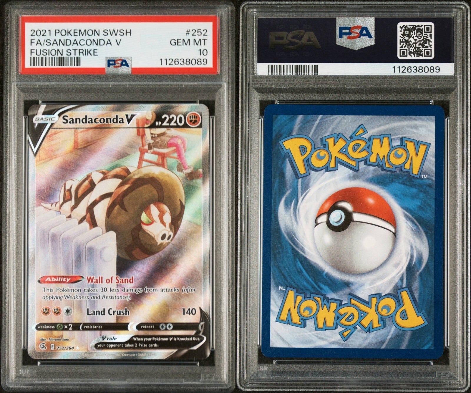 Pokemon Sandaconda 252/264 PSA 10 Gem Mint SWSH Fusion Strike Alternate Full Art