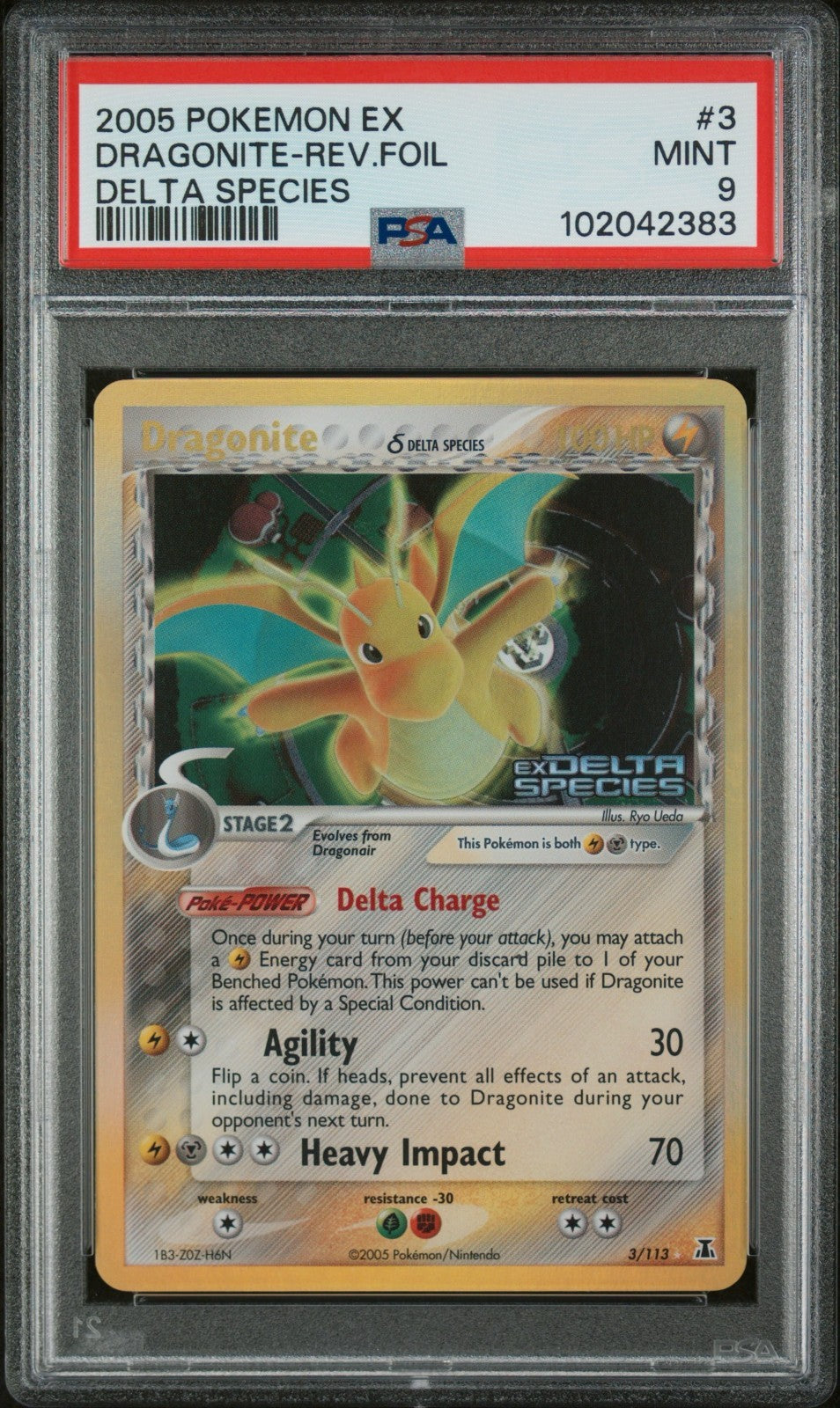 Pokemon Dragonite 3/113 PSA 9 Mint EX Delta Species Reverse Foil 2003