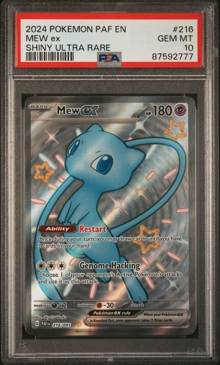 Pokemon Mew ex 216/091 PSA 10 Gem Mint Paldean Fates Shiny Ultra Rare Full Art