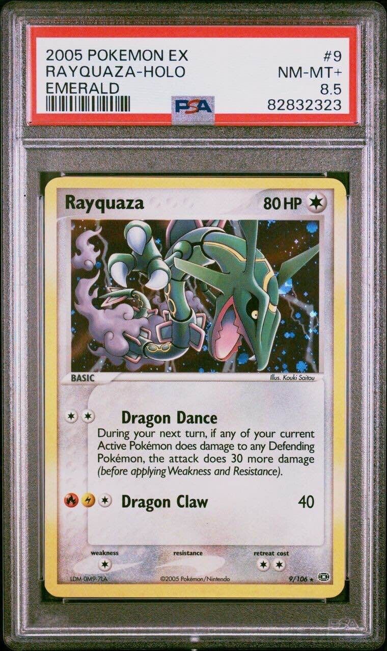 Pokemon Rayquaza 9/106 PSA 8.5 NM-MT+ EX Emerald Holo Rare 2005 Special Cert