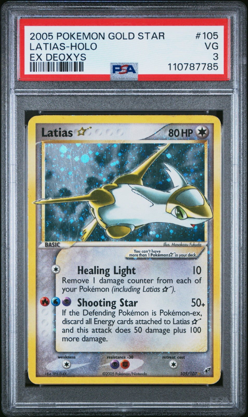 Pokemon Latias Gold Star 105/107 PSA 3 VG EX Deoxys Holo Rare 2005