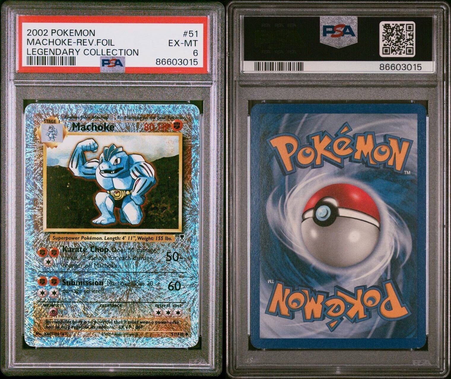 Pokemon Machoke 51/110 PSA 6 EX-MT Legendary Collection Reverse Holo Foil 2002