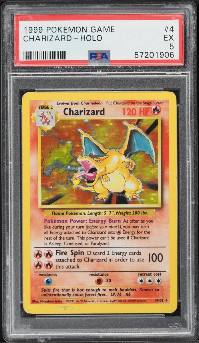 Pokemon Charizard 4/102 PSA 5 EX Base Set Holo Rare 1999 WOTC Vintage