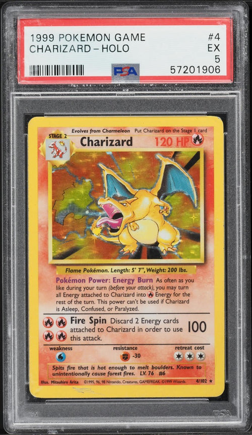 Pokemon Charizard 4/102 PSA 5 EX Base Set Holo Rare 1999 WOTC Vintage