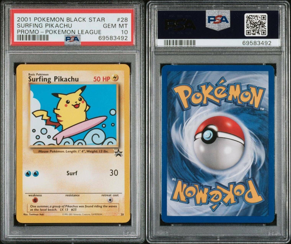 Pokemon Surfing Pikachu #28 PSA 10 Gem Mint League Black Star Promo