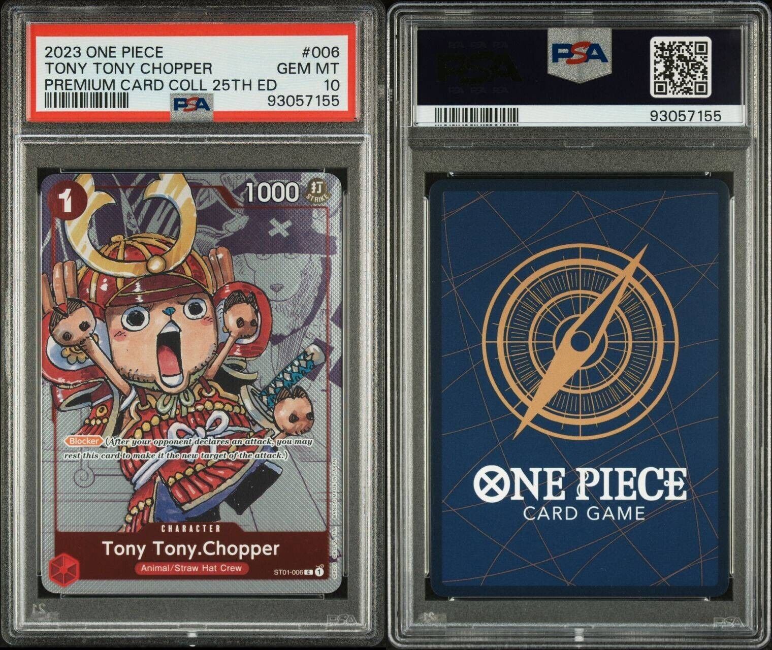 One Piece Tony Tony Chopper 006 PSA 10 Gem Mint Premium Card Collection 25th ED