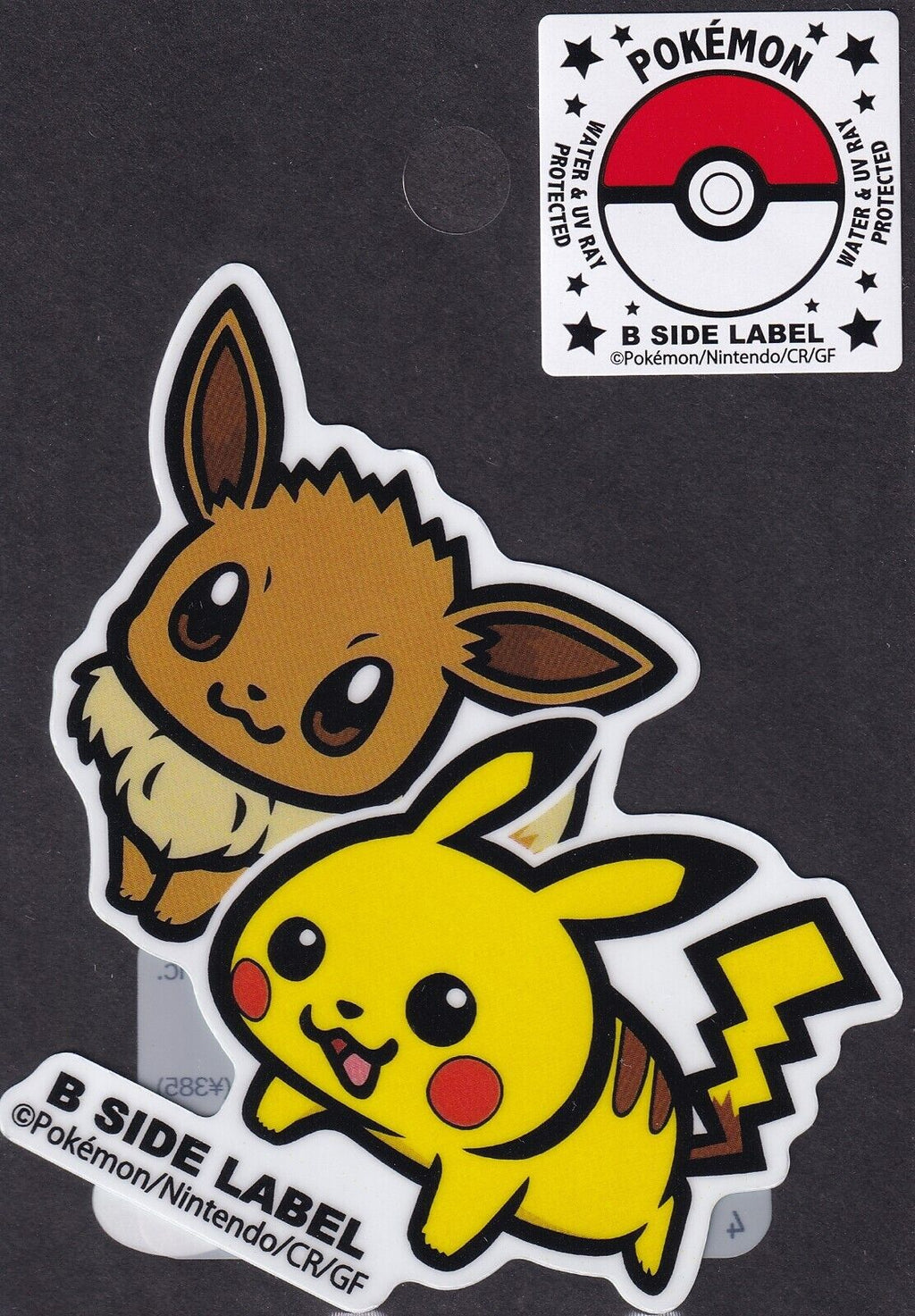 Pokemon Pikachu & Eevee B-Side Label Japanese Premium Art Sticker New