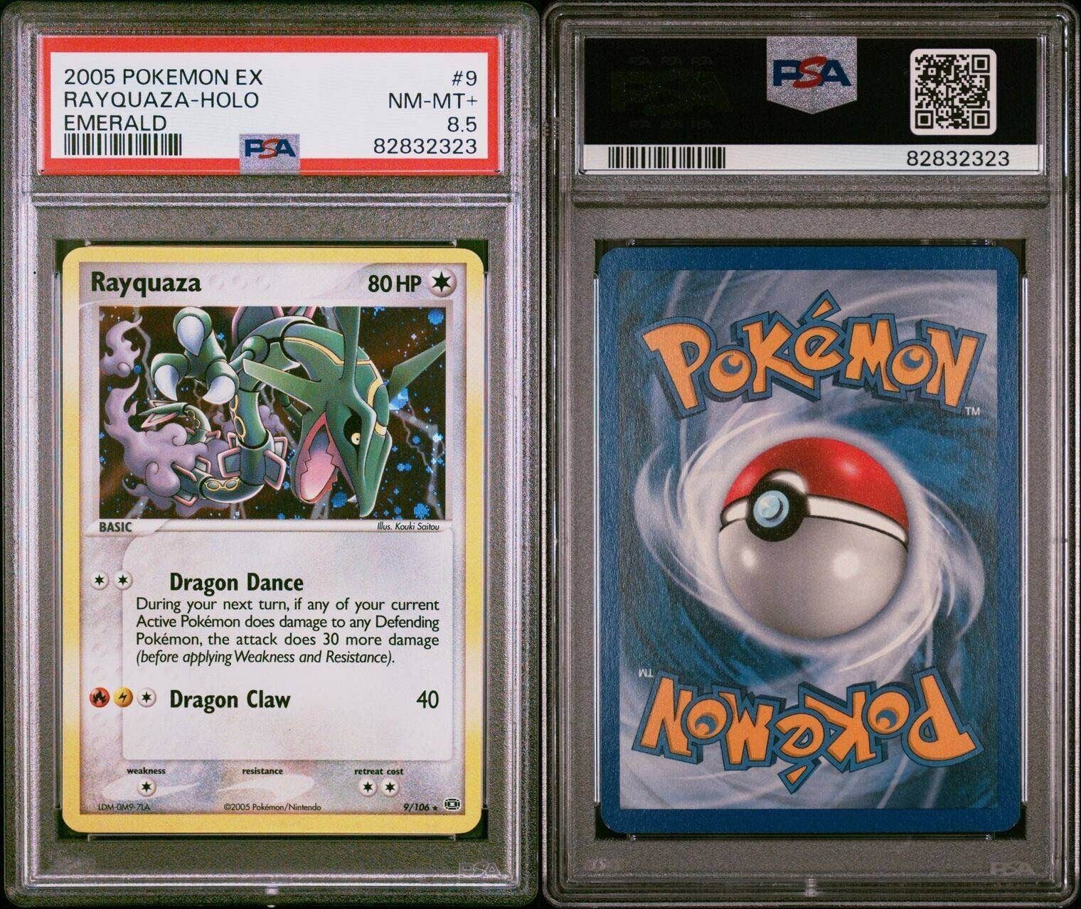Pokemon Rayquaza 9/106 PSA 8.5 NM-MT+ EX Emerald Holo Rare 2005 Special Cert