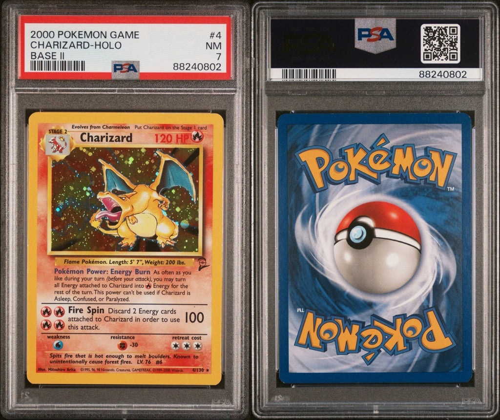 Pokemon Charizard 4/130 PSA NM 7 Base Set 2 Holo 2000
