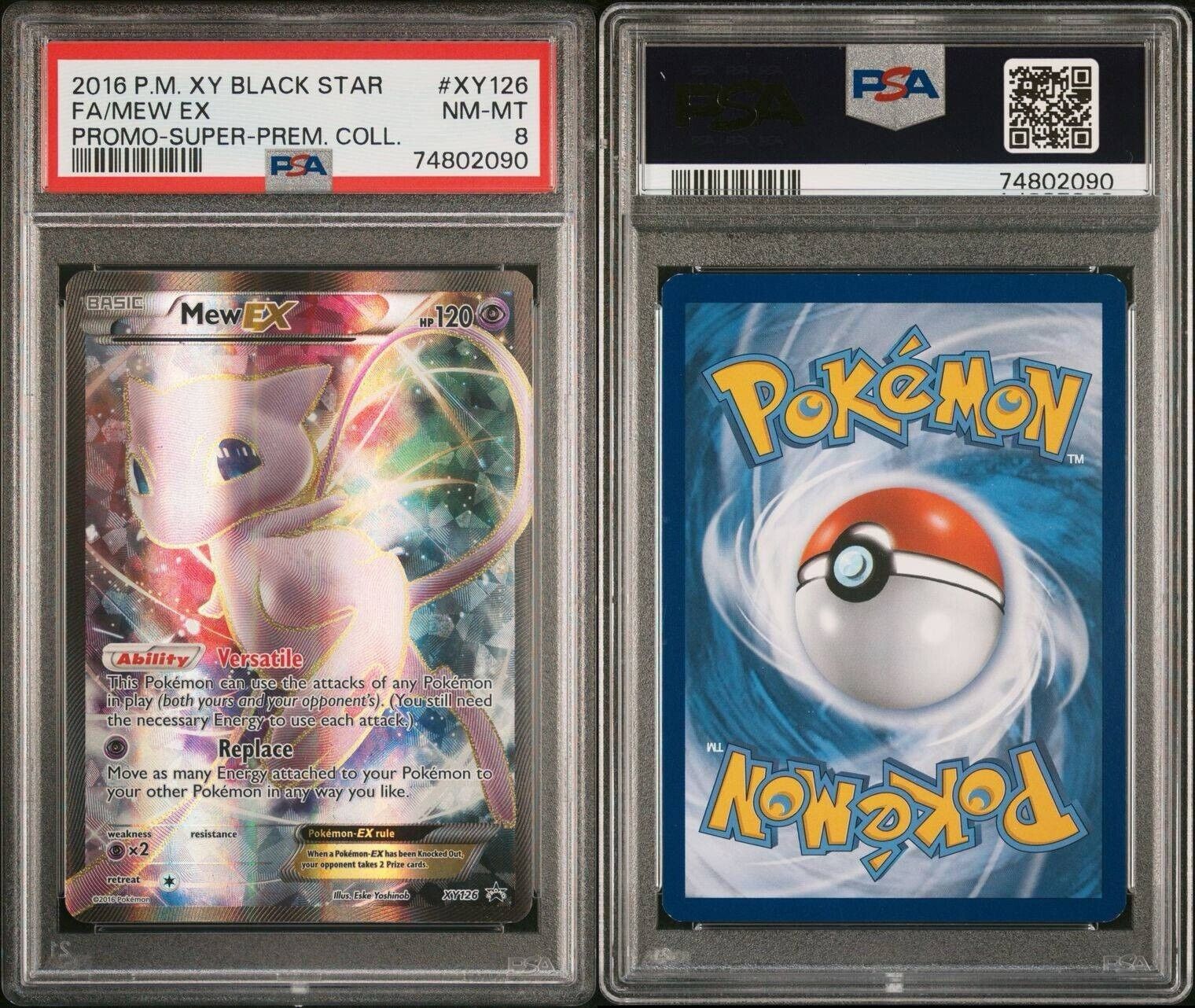 Pokemon Mew EX XY126 PSA 8 NM-MT Black Star Promo Full Art 2016 Collection FA