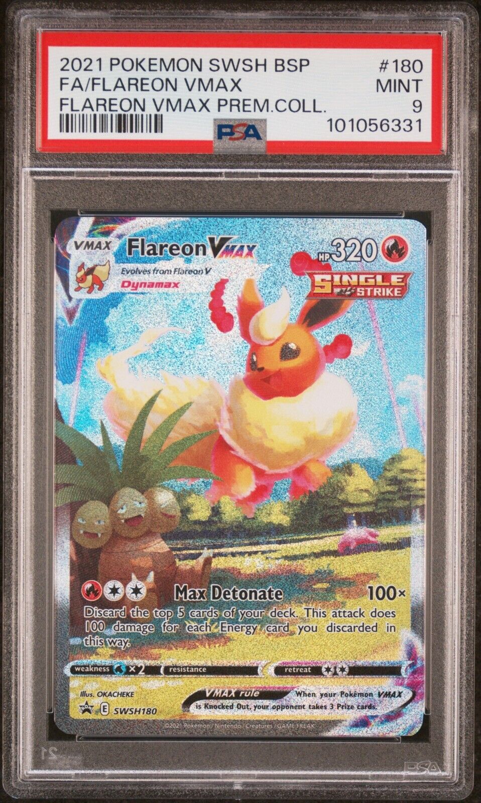 Pokemon Flareon VMAX SWSH180 PSA 9 Mint SWSH Premium Collection Black Star Promo