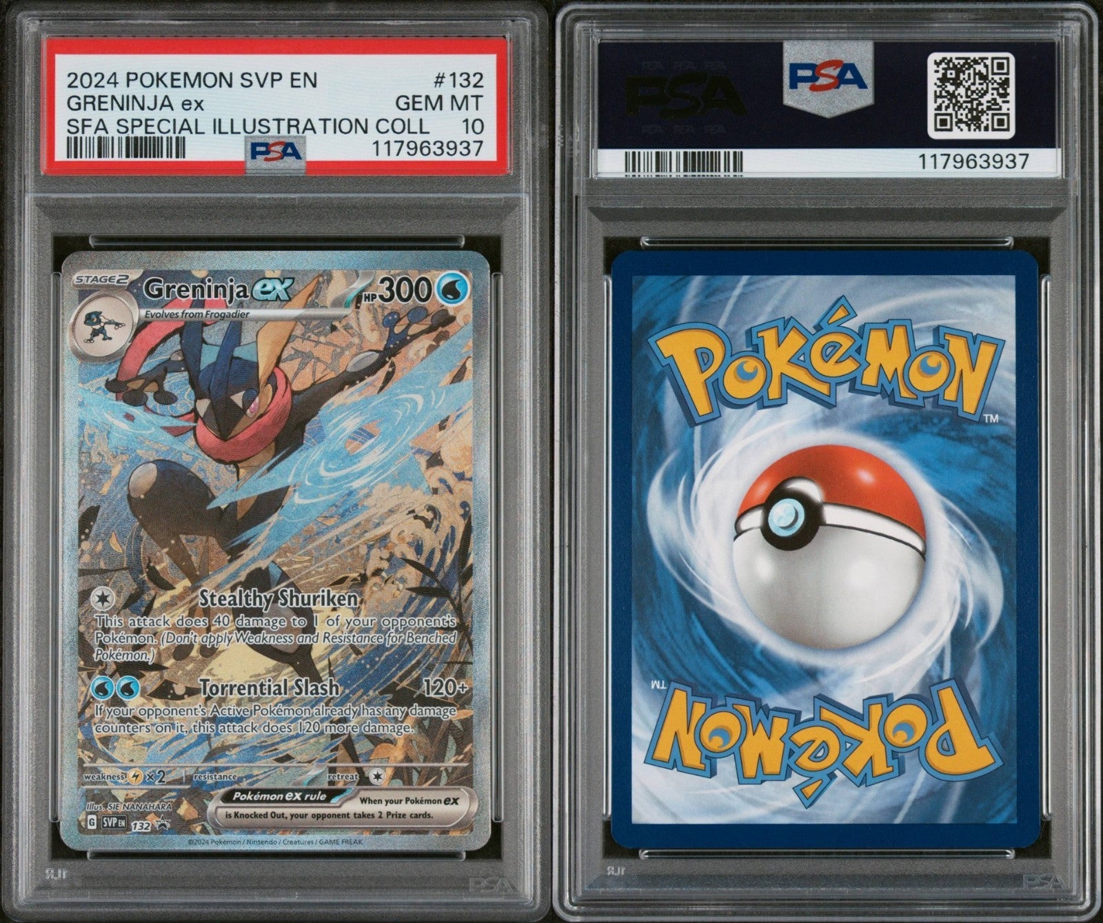 Pokemon Greninja ex 132 SVP PSA 10 Shrouded Fable Special Illustration FA 2024