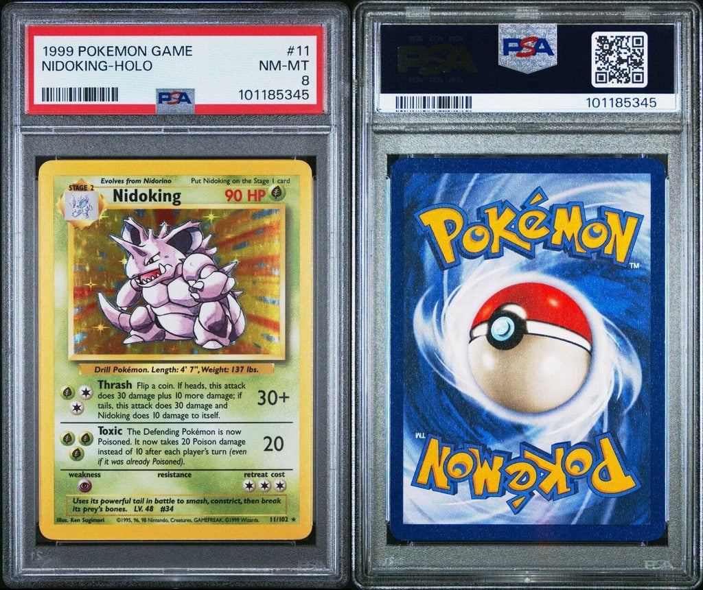 Pokemon Nidoking 11/102 PSA 8 NM-MT Base Set Unlimited Holo Rare 1999 WOTC