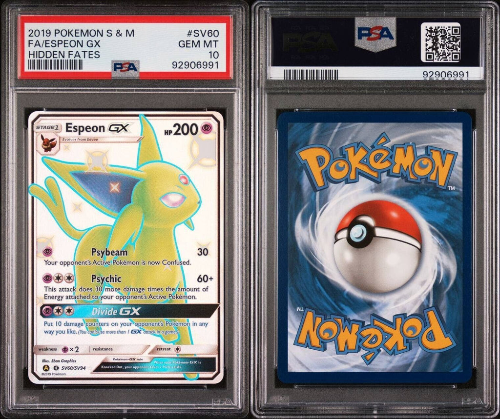 Pokemon Espeon GX SV60/SV94 PSA 10 Gem Mint Hidden Fates Shiny Full Art FA