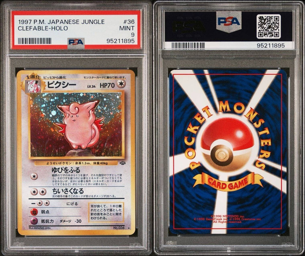 Pokemon Clefable No. 036 PSA 9 Mint Japanese Jungle Holo Rare 1997 Old Back
