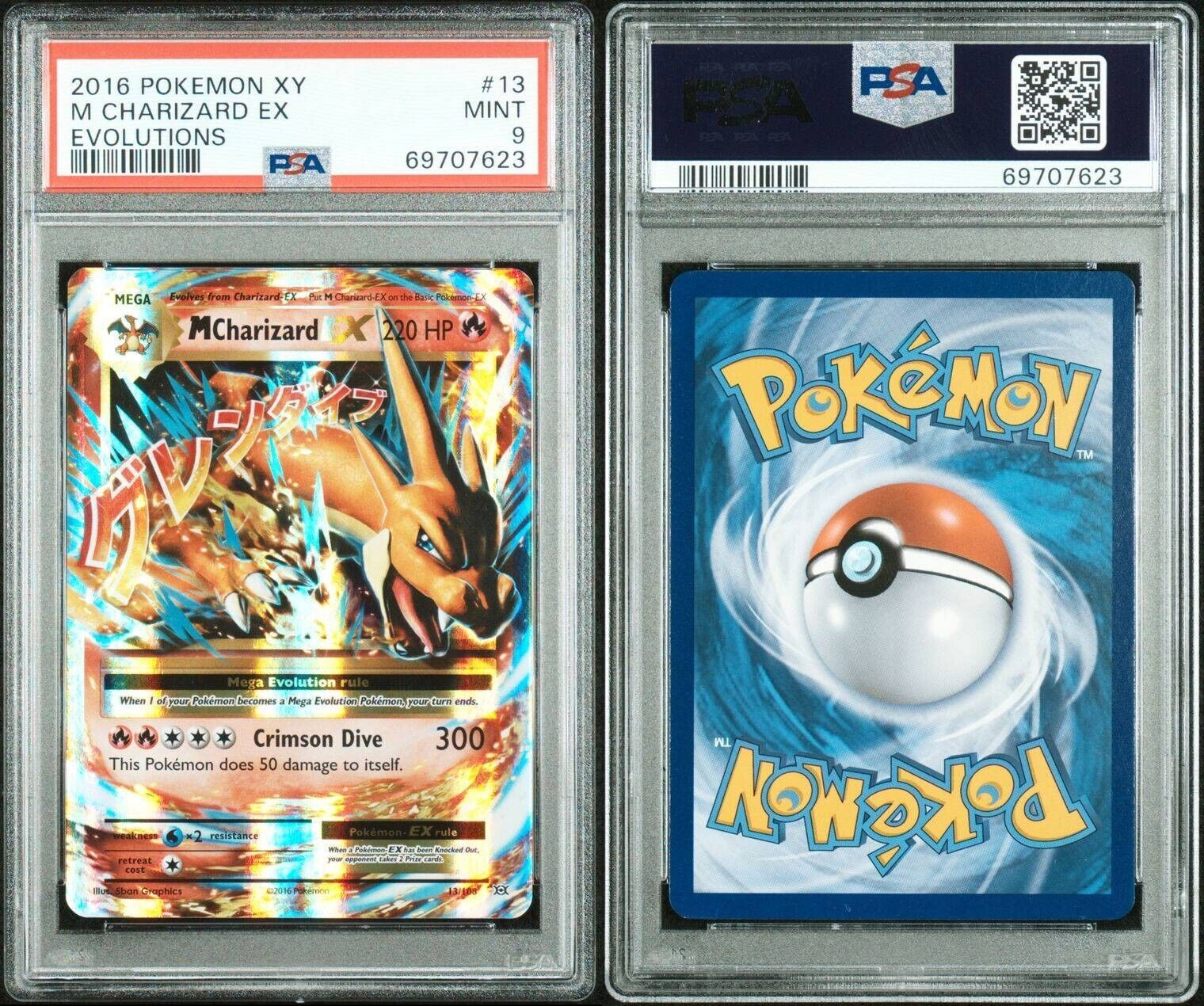 Pokemon M Charizard EX 13/108 PSA 9 Mint XY Evolutions Holo Ultra Rare 2016