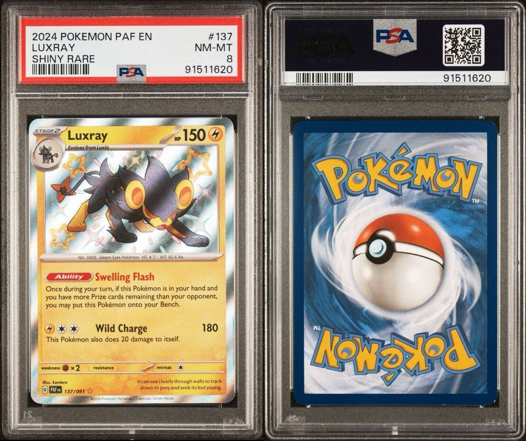 Pokemon Luxray 137/091 PSA 8 NM-MT Paldean Fates Shiny Holo Rare