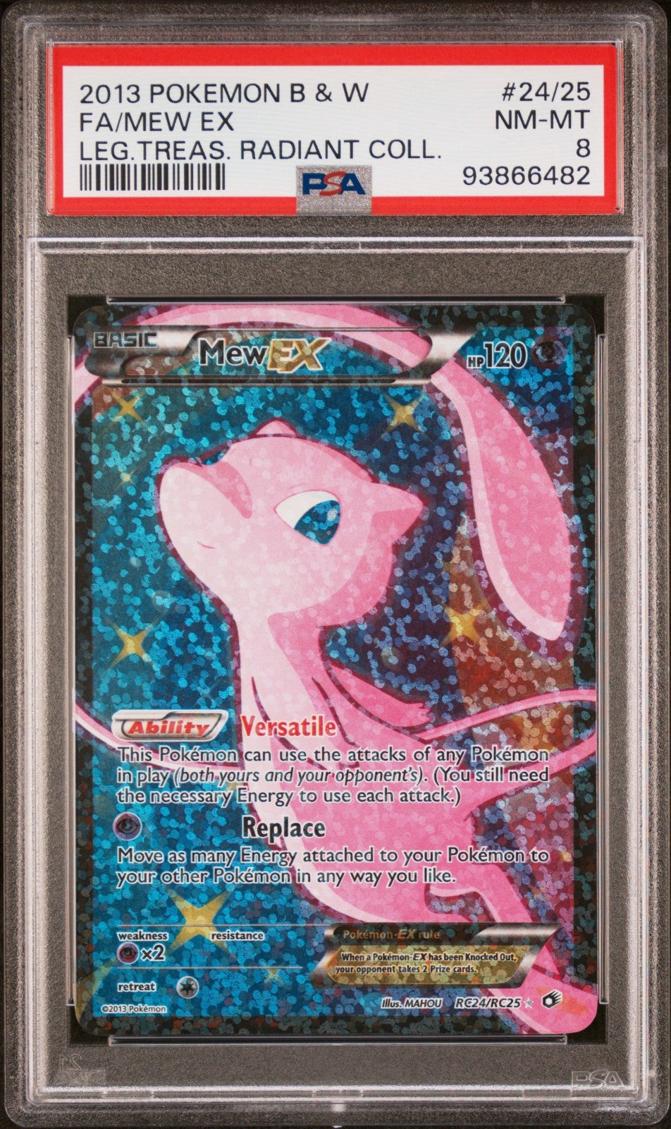Pokemon Mew EX RC24/RC25 PSA 8 NM-MT B&W Legendary Treasures Radiant Full Art