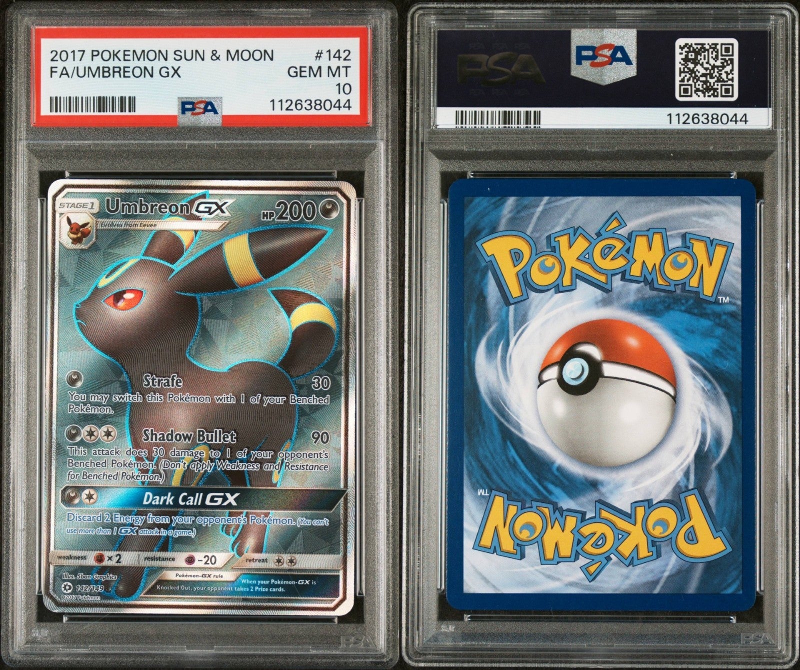Pokemon Umbreon GX 142/149 PSA 10 Gem Mint SM Base Full Art 2017