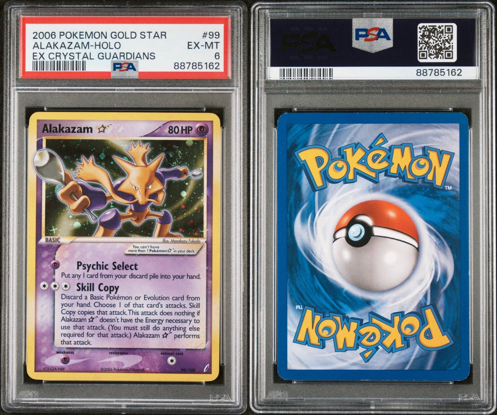Pokemon Alakazam Gold Star 99/100 PSA 6 EX-MT EX Crystal Guardians Holo 2006