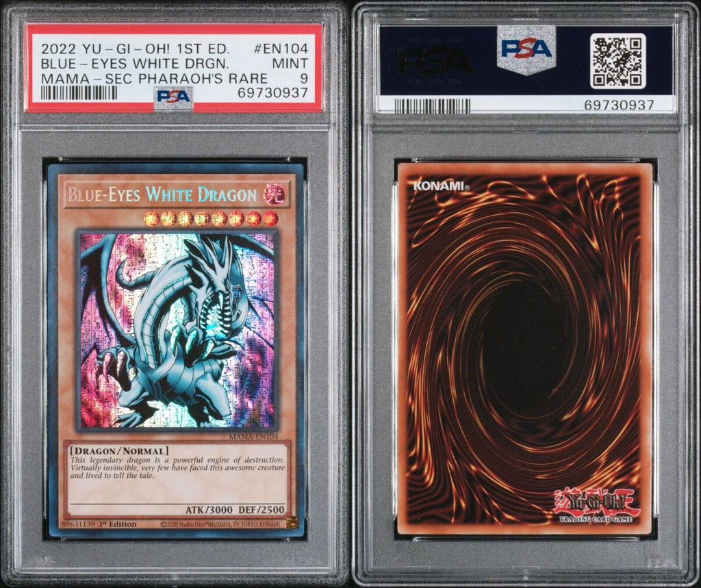 Yugioh Blue-Eyes White Dragon MAMA-EN104 PSA 9 Mint Secret Pharoah's Rare 1st Ed