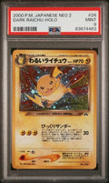 Pokemon Dark Raichu No. 26 PSA 9 Mint Japanese Neo Discovery Holo Rare Old Back
