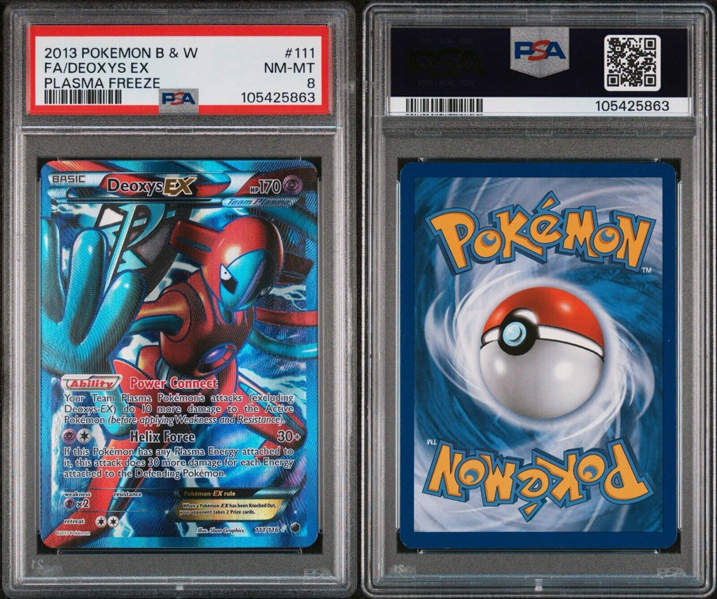 Pokemon Deoxys EX 111/116 PSA 8 NM-MT BW Plasma Freeze Full Art EN FA