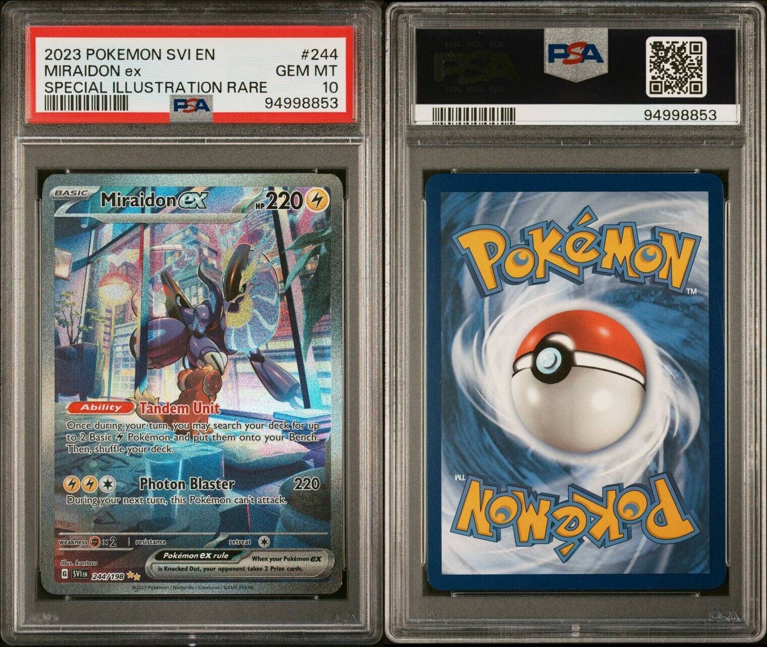 Pokemon Miraidon ex 244/198 PSA 10 Gem Mint SV Special Illustration Rare FA