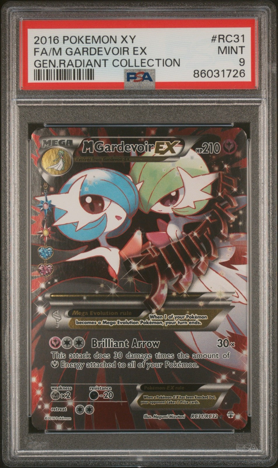 Pokemon M Gardevoir EX RC31/RC32 PSA 9 XY Generations Radiant Coll. Full Art