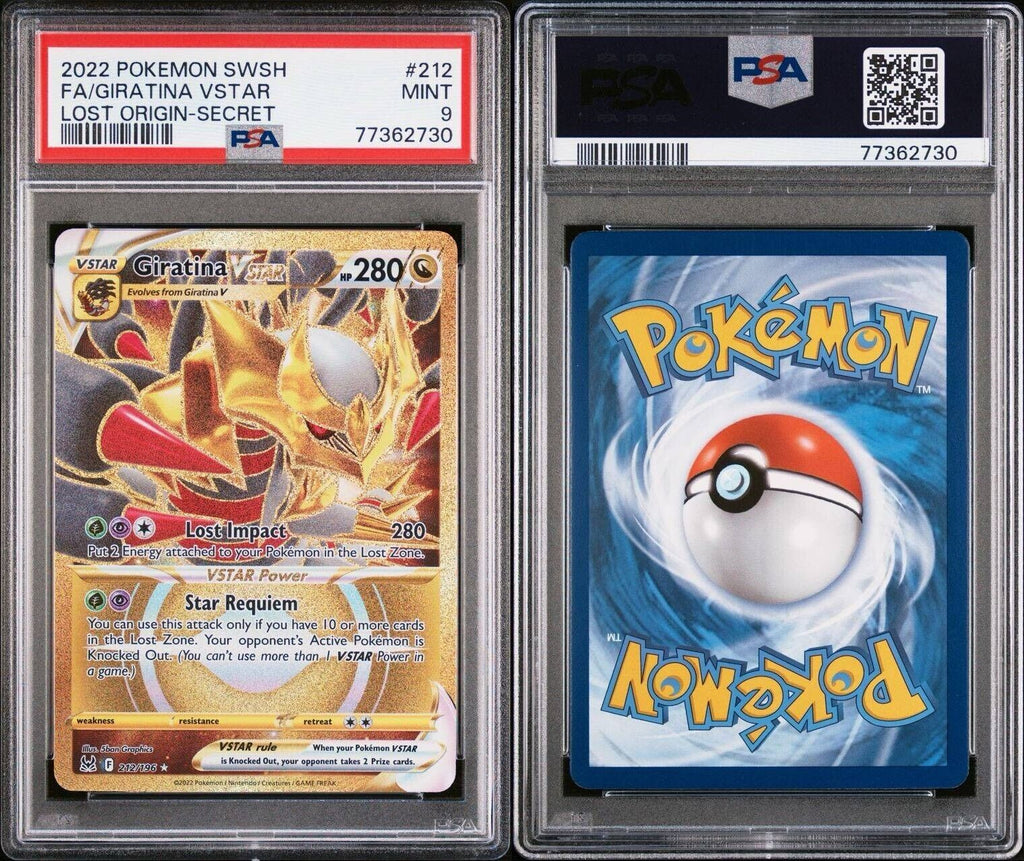 Pokemon Giratina VSTAR 212/196 PSA 9 Mint Lost Origin Gold Secret Rare FA