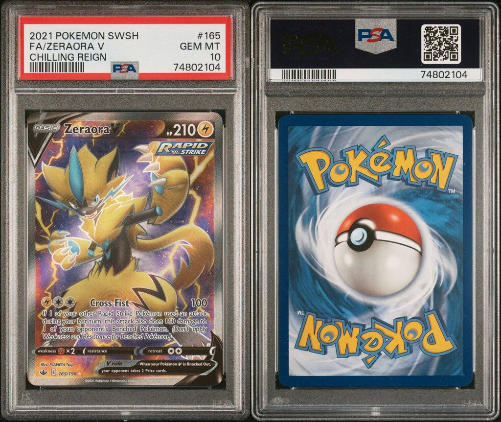 Pokemon Zeraora V 165/198 PSA 10 Gem Mint Chilling Reign Full Art SWSH