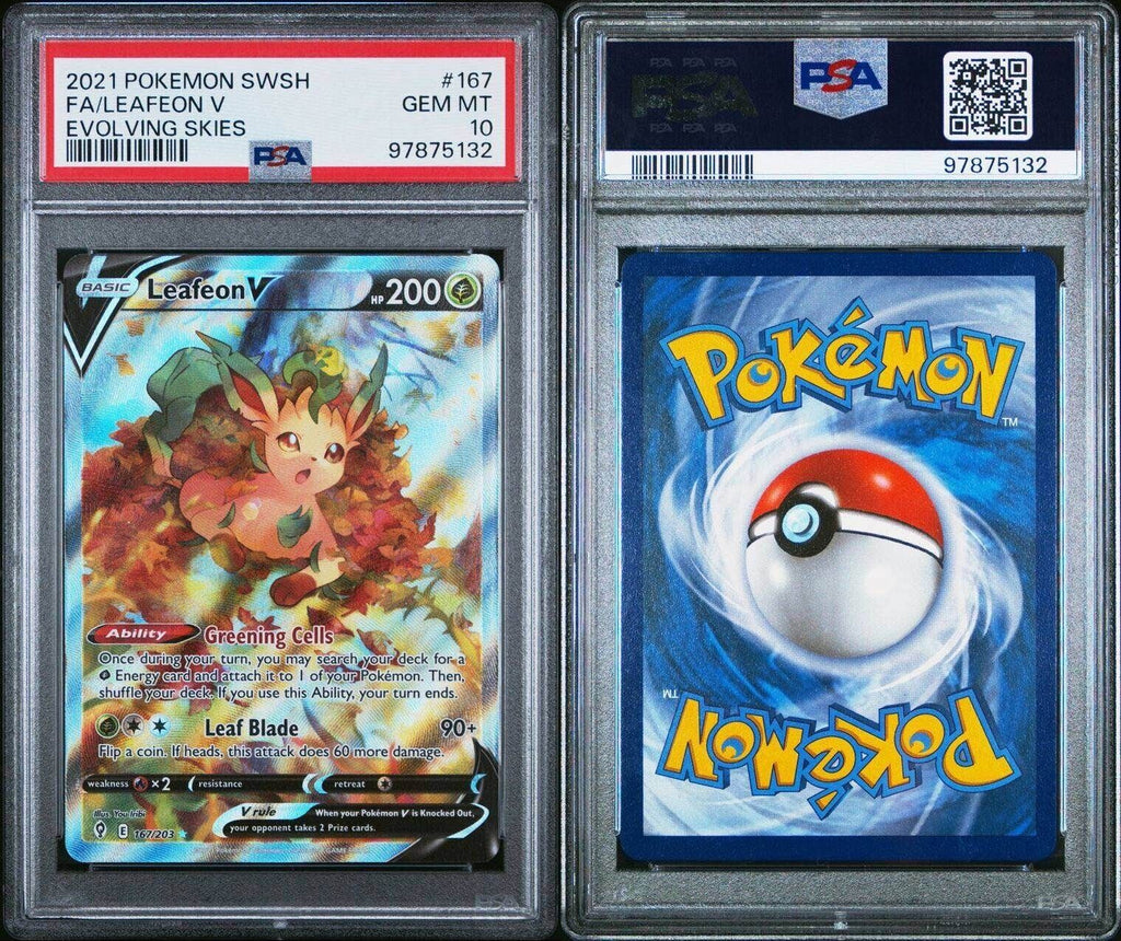 Pokemon Leafeon V 167/203 PSA 10 Gem Mint Evolving Skies Alternate Art FA